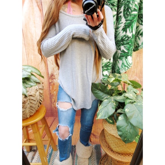 Chaser pale gray oversized thermal knit ✨ - Picture 2 of 6